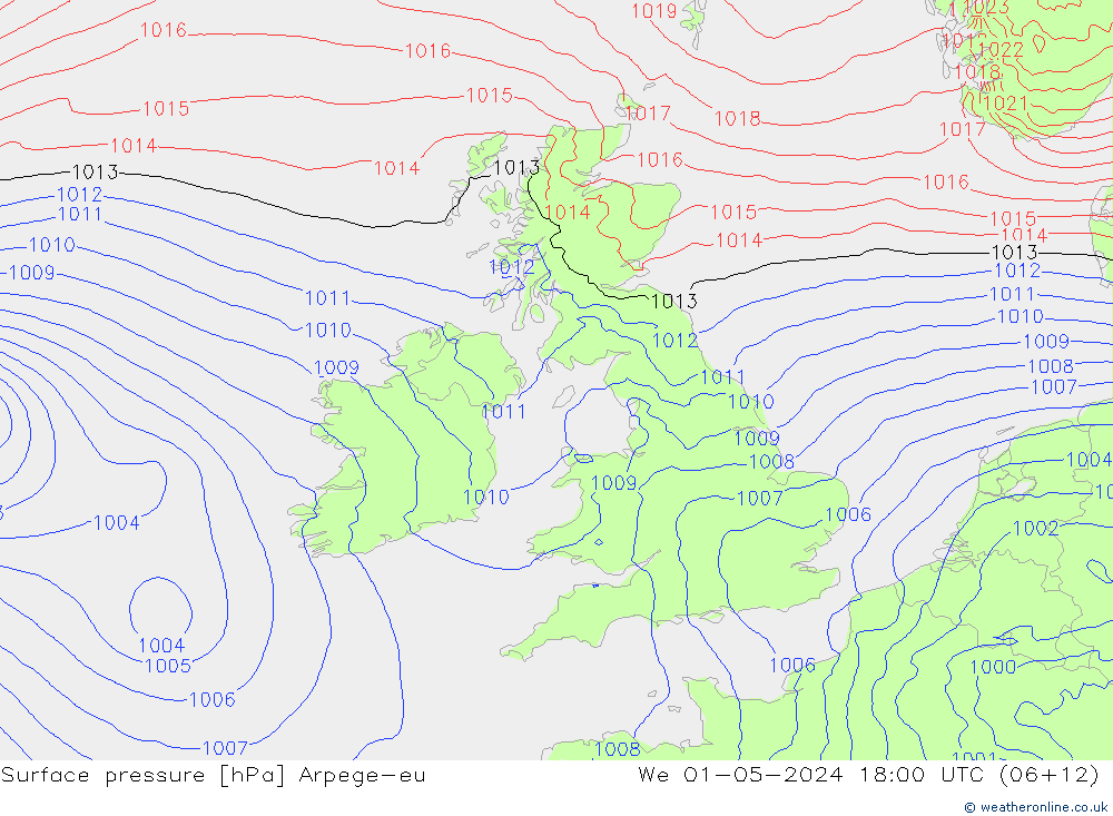 ciśnienie Arpege-eu śro. 01.05.2024 18 UTC