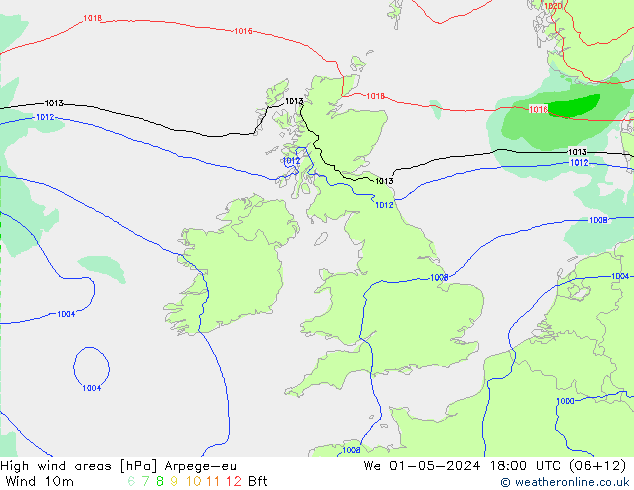 Izotacha Arpege-eu śro. 01.05.2024 18 UTC