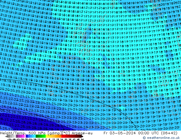 Height/Temp. 500 hPa Arpege-eu Fr 03.05.2024 00 UTC