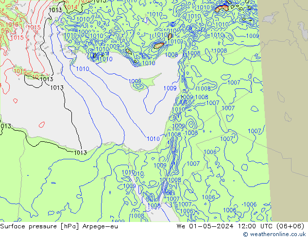 Surface pressure Arpege-eu We 01.05.2024 12 UTC