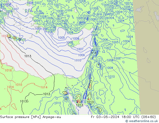 Luchtdruk (Grond) Arpege-eu vr 03.05.2024 18 UTC