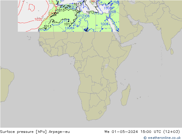 Surface pressure Arpege-eu We 01.05.2024 15 UTC