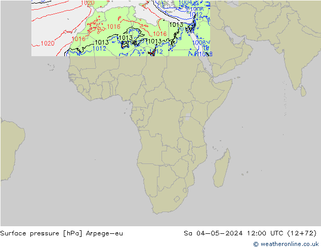 pression de l'air Arpege-eu sam 04.05.2024 12 UTC