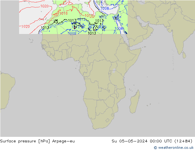 pressão do solo Arpege-eu Dom 05.05.2024 00 UTC