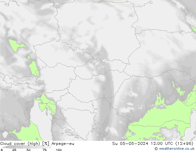 Bewolking (Hoog) Arpege-eu zo 05.05.2024 12 UTC
