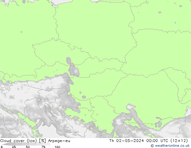 облака (низкий) Arpege-eu чт 02.05.2024 00 UTC