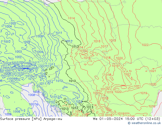 pression de l'air Arpege-eu mer 01.05.2024 15 UTC