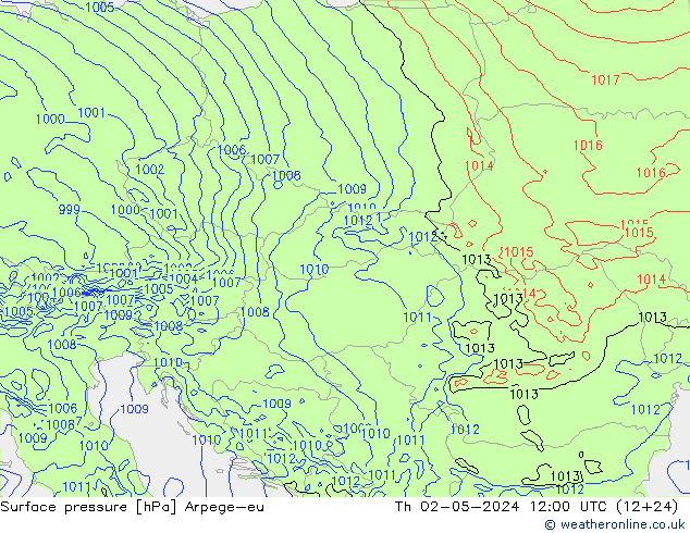 ciśnienie Arpege-eu czw. 02.05.2024 12 UTC