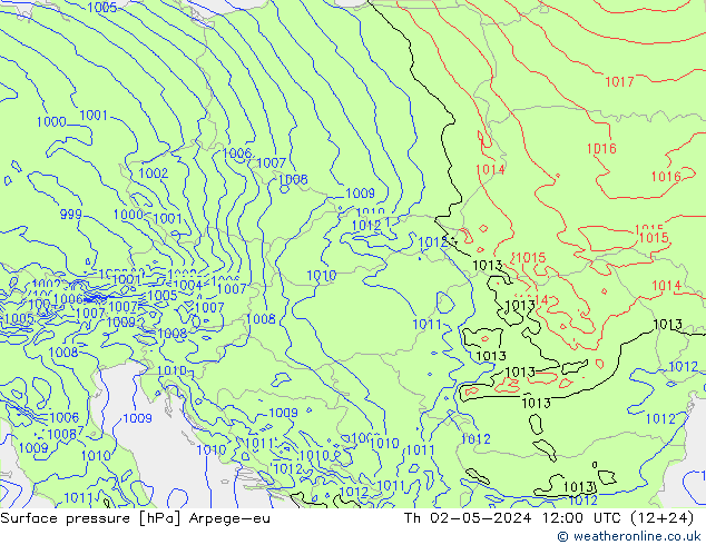 Yer basıncı Arpege-eu Per 02.05.2024 12 UTC