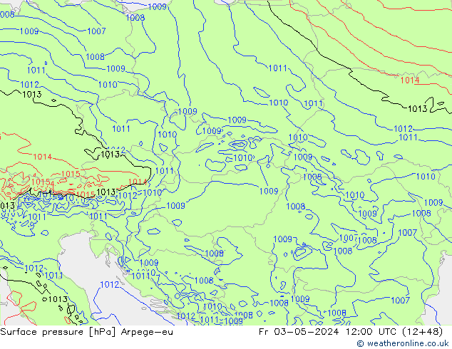 Surface pressure Arpege-eu Fr 03.05.2024 12 UTC