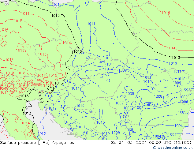 Surface pressure Arpege-eu Sa 04.05.2024 00 UTC