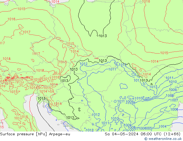 приземное давление Arpege-eu сб 04.05.2024 06 UTC