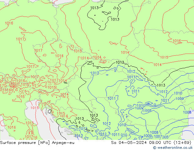 Surface pressure Arpege-eu Sa 04.05.2024 09 UTC