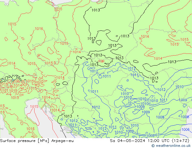 приземное давление Arpege-eu сб 04.05.2024 12 UTC