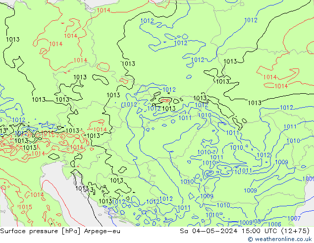 Surface pressure Arpege-eu Sa 04.05.2024 15 UTC