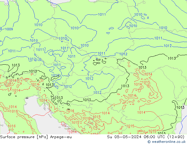 приземное давление Arpege-eu Вс 05.05.2024 06 UTC