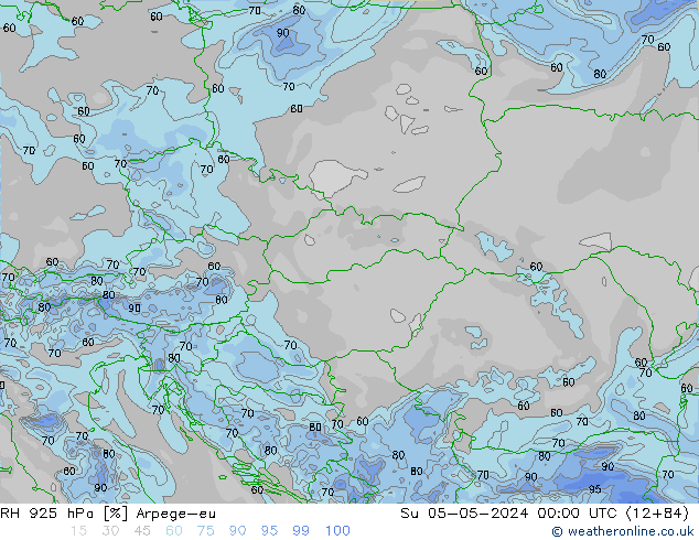 Humedad rel. 925hPa Arpege-eu dom 05.05.2024 00 UTC