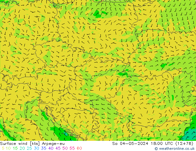 ветер 10 m Arpege-eu сб 04.05.2024 18 UTC
