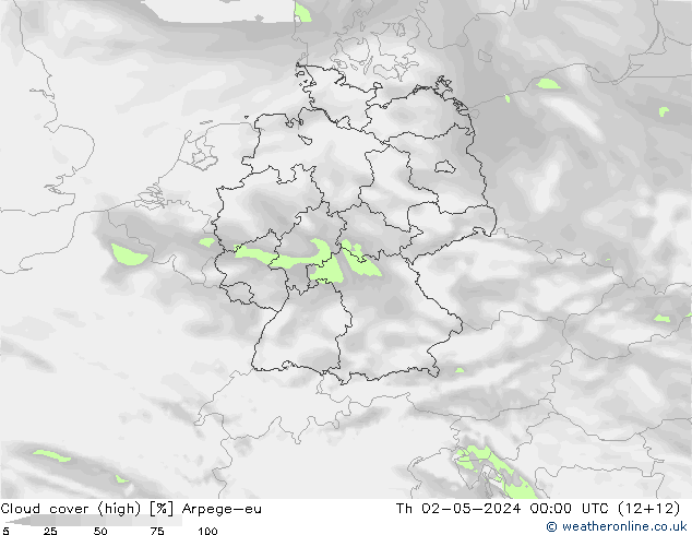 nuvens (high) Arpege-eu Qui 02.05.2024 00 UTC