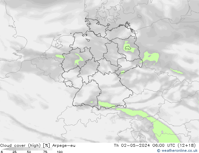 Bewolking (Hoog) Arpege-eu do 02.05.2024 06 UTC