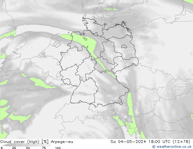 Wolken (hohe) Arpege-eu Sa 04.05.2024 18 UTC