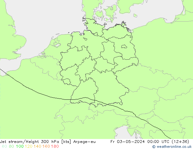 Jet stream/Height 300 hPa Arpege-eu Fr 03.05.2024 00 UTC