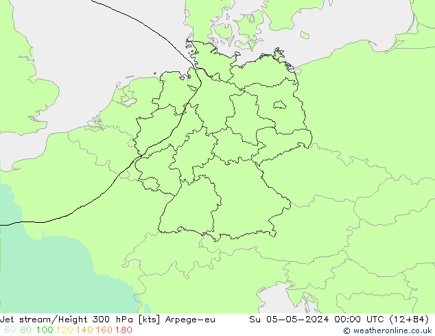 Jet stream/Height 300 hPa Arpege-eu Su 05.05.2024 00 UTC
