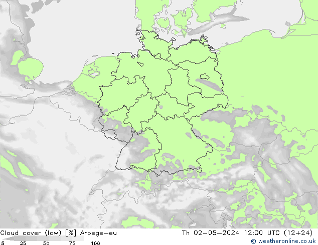 nuvens (baixo) Arpege-eu Qui 02.05.2024 12 UTC