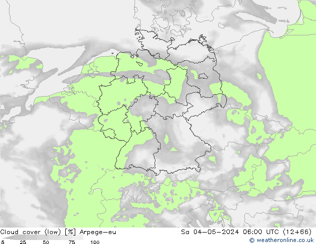Nubes bajas Arpege-eu sáb 04.05.2024 06 UTC
