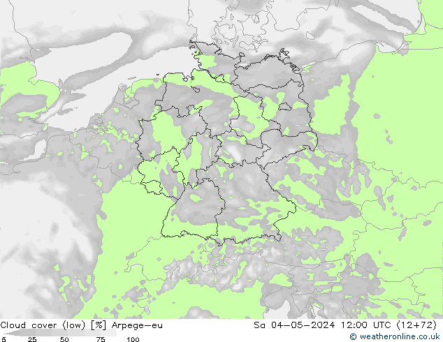 Nubi basse Arpege-eu sab 04.05.2024 12 UTC