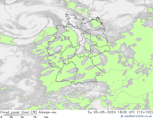 облака (низкий) Arpege-eu Вс 05.05.2024 18 UTC