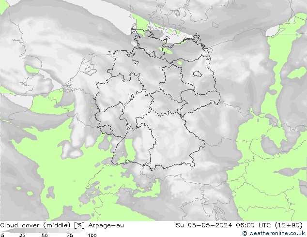 Nubes medias Arpege-eu dom 05.05.2024 06 UTC