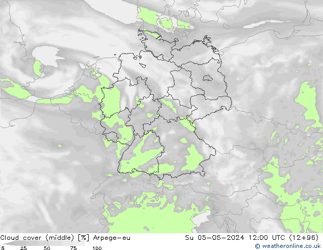 Bewolking (Middelb.) Arpege-eu zo 05.05.2024 12 UTC