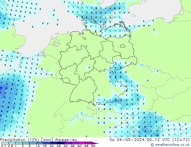 Precipitation (12h) Arpege-eu Sa 04.05.2024 12 UTC