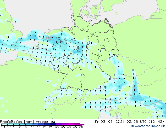 Neerslag Arpege-eu vr 03.05.2024 06 UTC