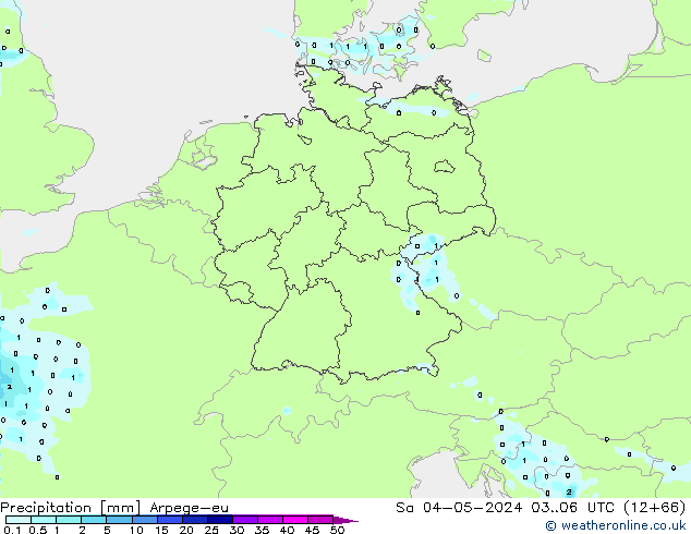 Precipitation Arpege-eu Sa 04.05.2024 06 UTC