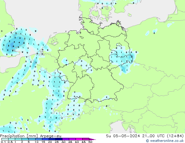 Precipitation Arpege-eu Su 05.05.2024 00 UTC