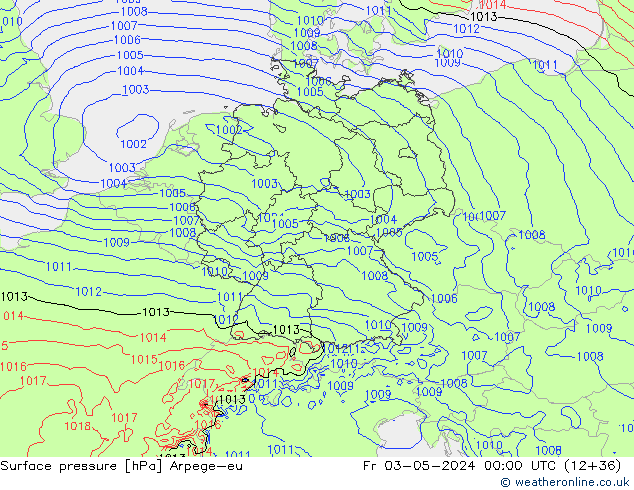 pression de l'air Arpege-eu ven 03.05.2024 00 UTC