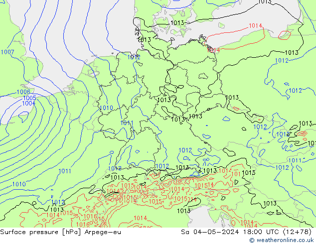 pression de l'air Arpege-eu sam 04.05.2024 18 UTC