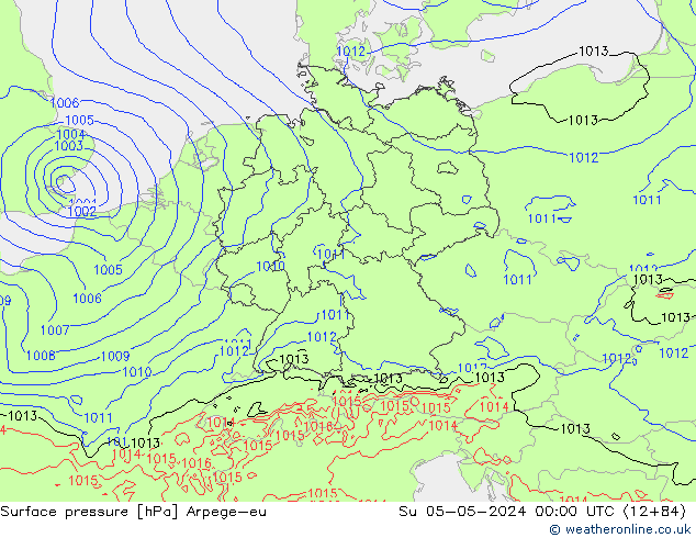 Yer basıncı Arpege-eu Paz 05.05.2024 00 UTC