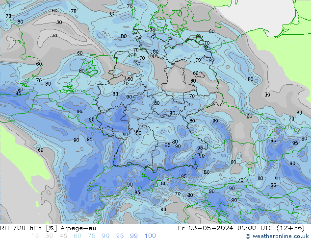 RH 700 hPa Arpege-eu pt. 03.05.2024 00 UTC