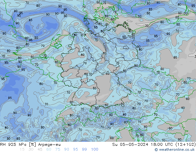 RV 925 hPa Arpege-eu zo 05.05.2024 18 UTC