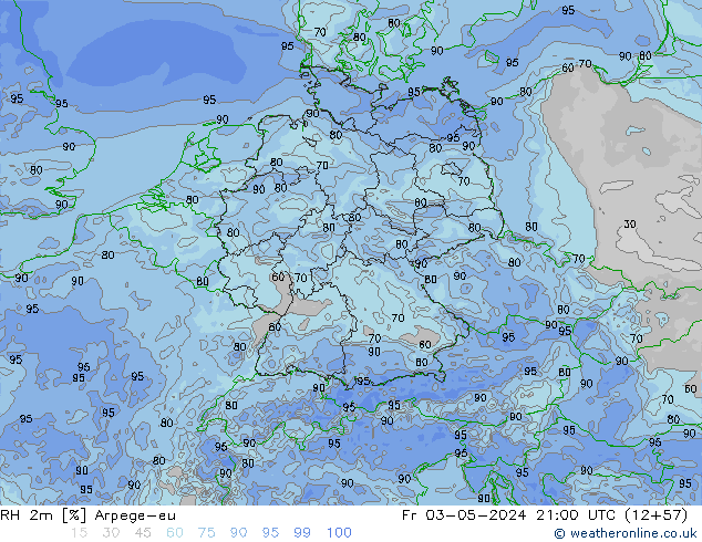 RH 2m Arpege-eu Fr 03.05.2024 21 UTC