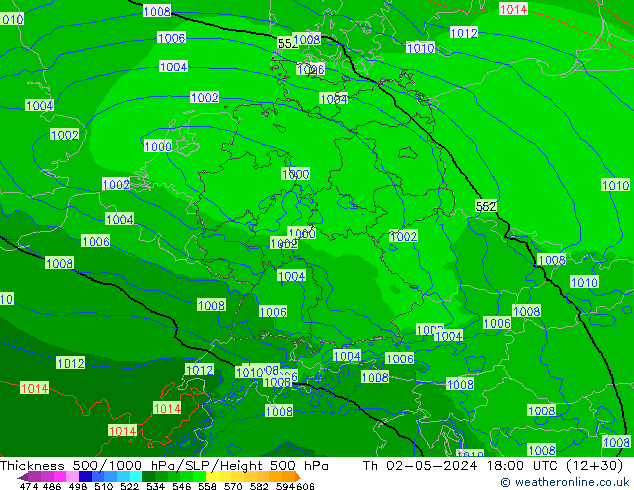 Thck 500-1000hPa Arpege-eu Th 02.05.2024 18 UTC