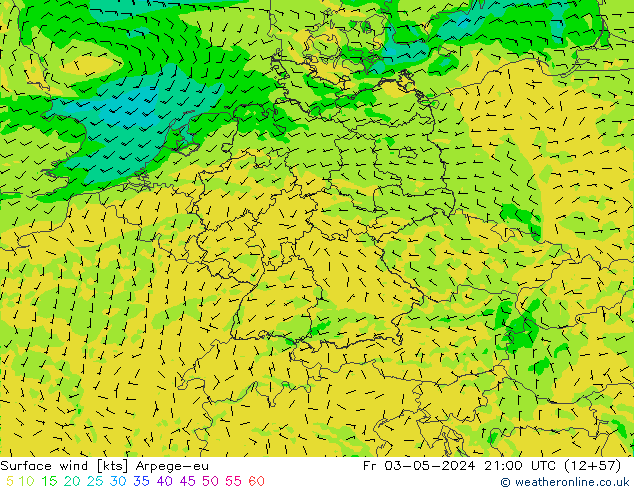 Rüzgar 10 m Arpege-eu Cu 03.05.2024 21 UTC