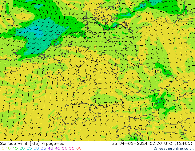 Surface wind Arpege-eu Sa 04.05.2024 00 UTC