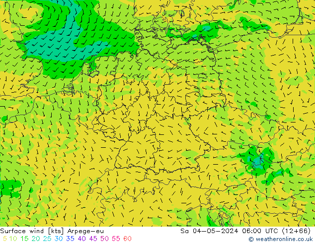 Surface wind Arpege-eu Sa 04.05.2024 06 UTC