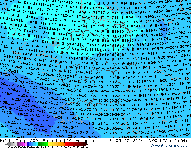 Geop./Temp. 500 hPa Arpege-eu vie 03.05.2024 18 UTC