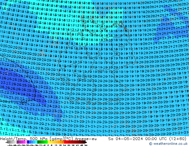 Height/Temp. 500 hPa Arpege-eu Sa 04.05.2024 00 UTC