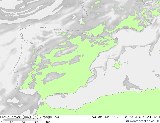 nuvens (baixo) Arpege-eu Dom 05.05.2024 18 UTC